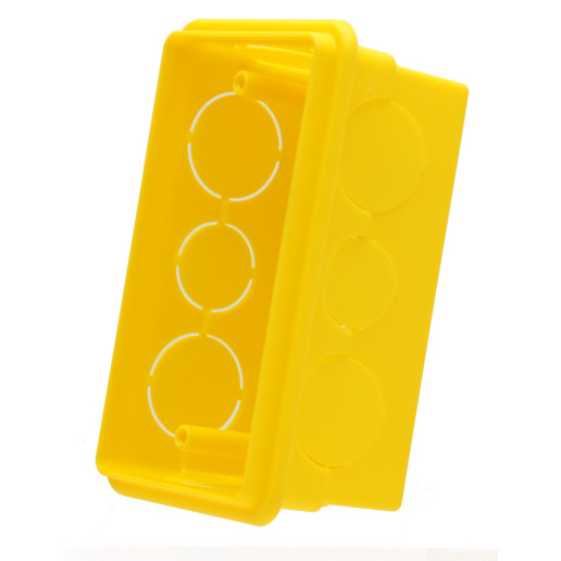 Caixa de Luz Embutir 4x2 Plástico Amarela Ilumi