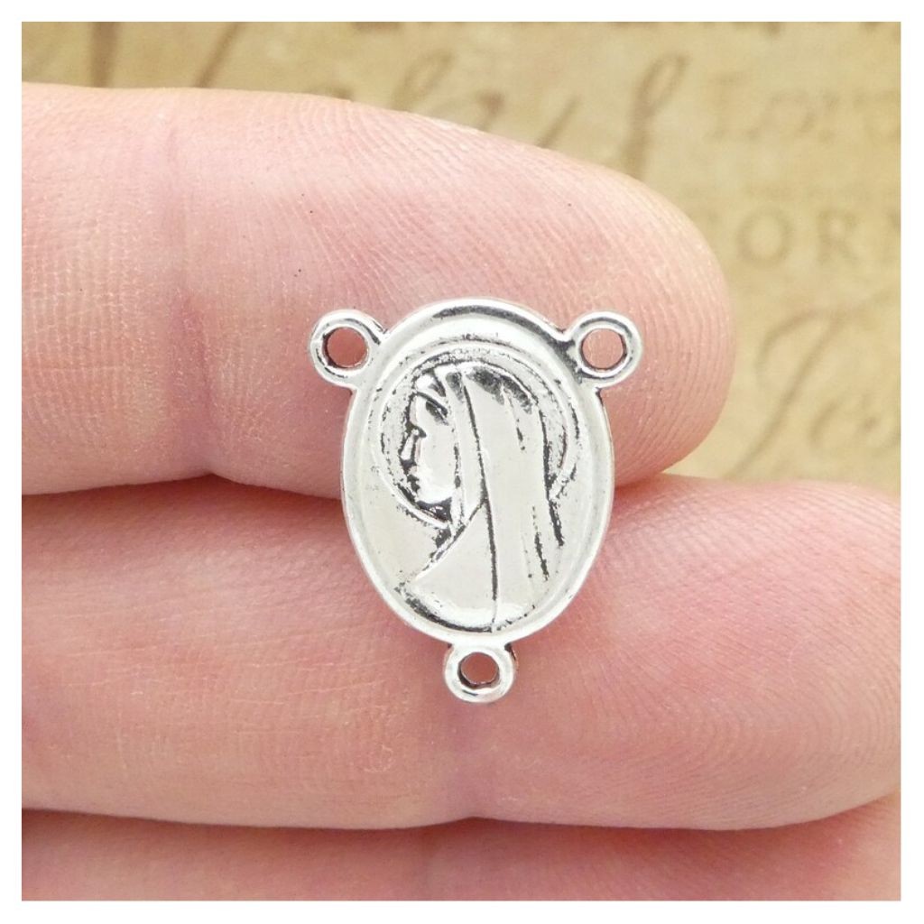 ENTREMEIO PARA TERÇO NOSSA SENHORA DO ROSÁRIO 2.5 CM PRATA UNIDADE