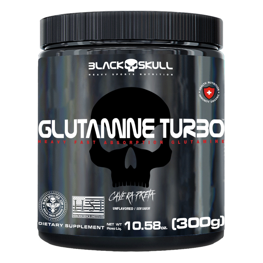 GLUTAMINE TURBO CAVEIRA PRETA - GLUTAMINA - 300G - Health