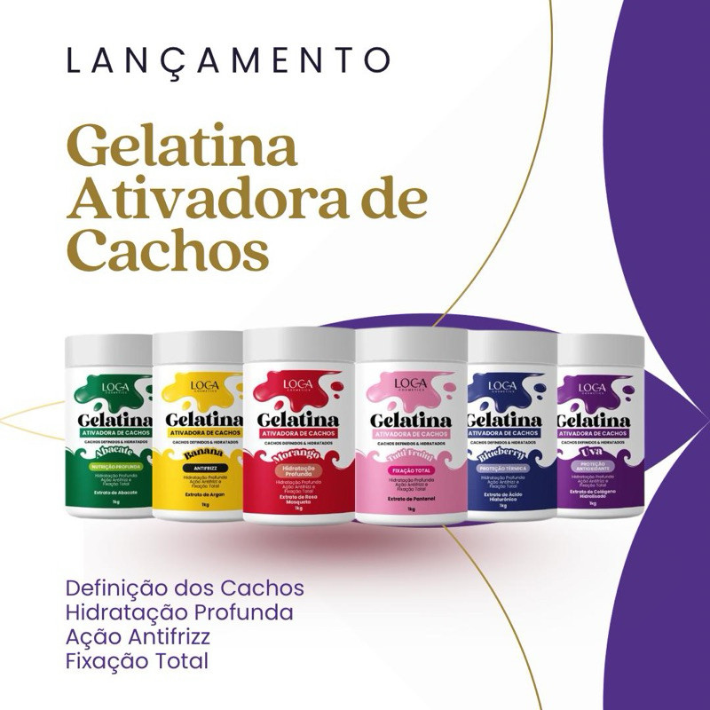 Gelatina Ativadora de Cachos - Loca Comestics - 1kg em Oferta na Shopee