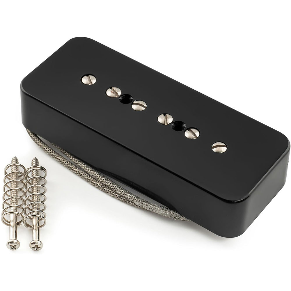 Fleor Captador P90 Soap Bar Vintage Alnico 5 Para Guitarra Preto (Braço) 7~8K