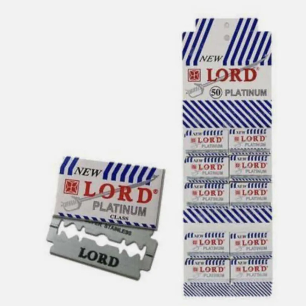 Kit com 500 Lâminas de Barbear Lord Platinum – 10 Cartelas com 50 Lâminas Cada