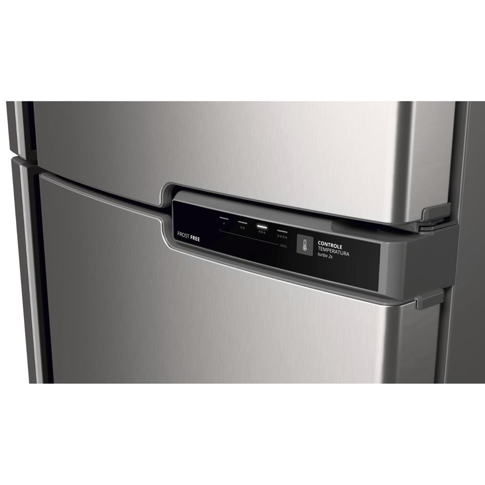 Detalhes do Refrigerador Brastemp BRM44HK Frost Free com Gavetão de Legumes Fresh Zone Inox - 375L 127V