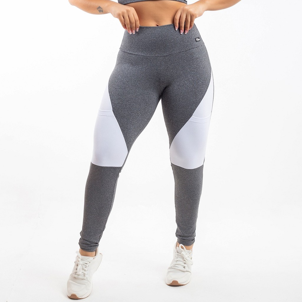 Calça Feminina Legging Zero Transparencia com Bolso e Cós Alto Duplo Academia Fitness - Viére