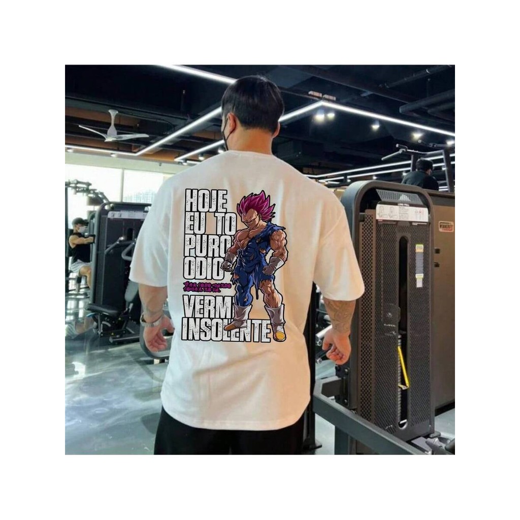Camiseta Unissex Oversized Plus Size Feminina Masculina Treino Puro Odio Verme Confortavel Premium Academia Maromba Anim