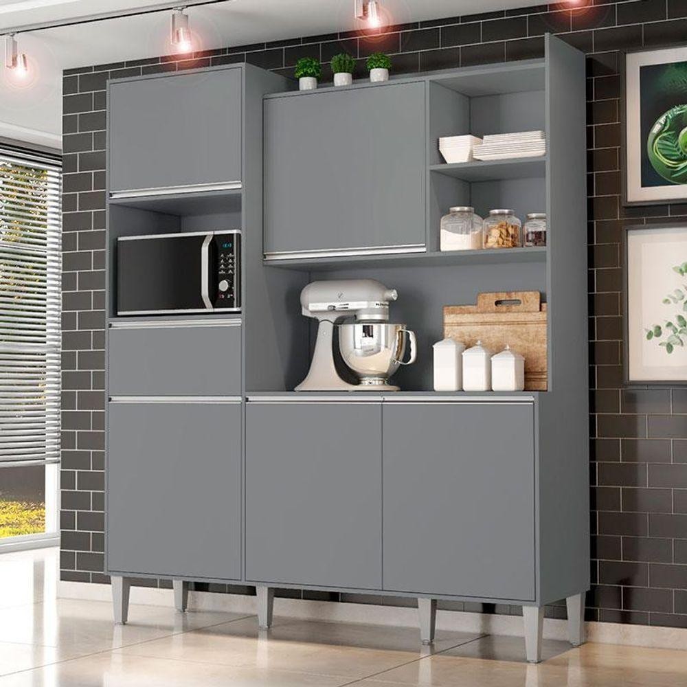 Armário Para Cozinha Kit Ambiente Isabel Cinza Fosco - Ajl em Oferta na Shopee