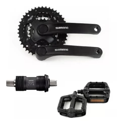 KIT SHIMANO PEDIVELA E MOVIMENTO CENTRAL E PEDAL