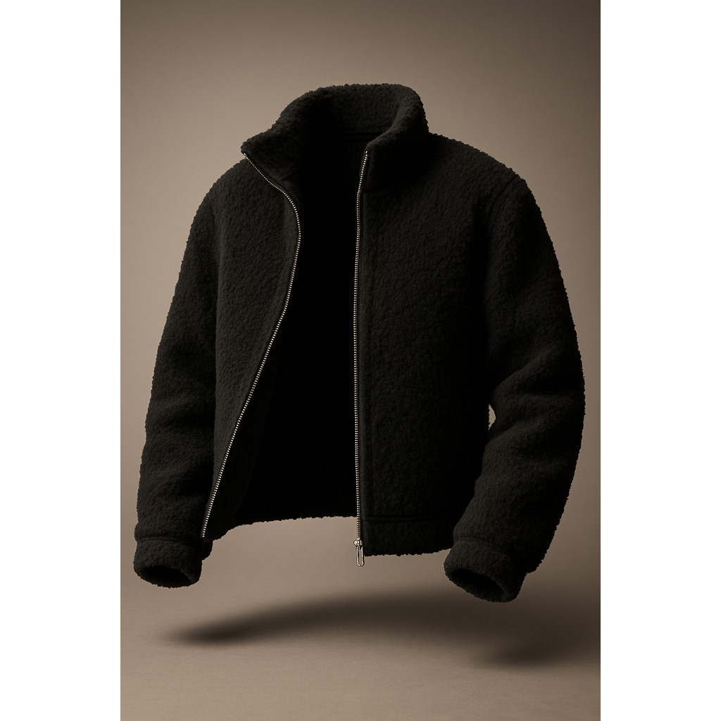 Casaco Teddy Feminino Carneirinho Gola Alta Blusa De Frio Sem Capuz Estilo Aesthetic