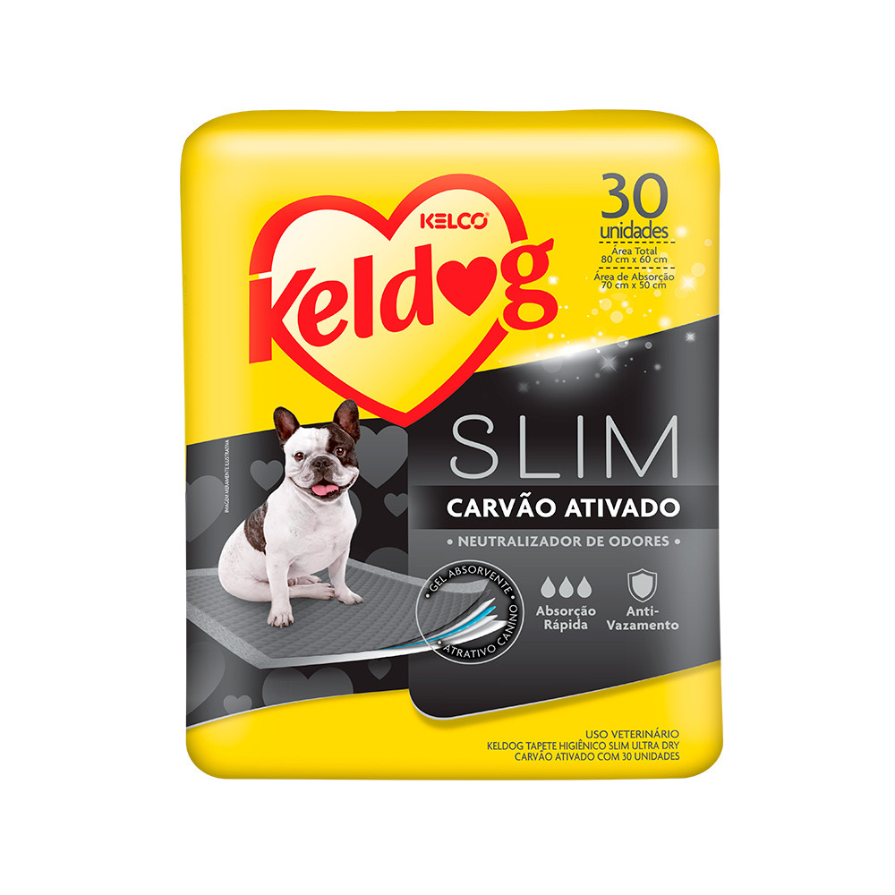 TAPETE HIGIENICO KELDOG SLIM CARVAO ATIVADO COM 30 UNIDADES