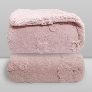 Cobertor Bebê Plush com Sherpa 0,90 x 1,10 Urso Rosa em Oferta na Shopee