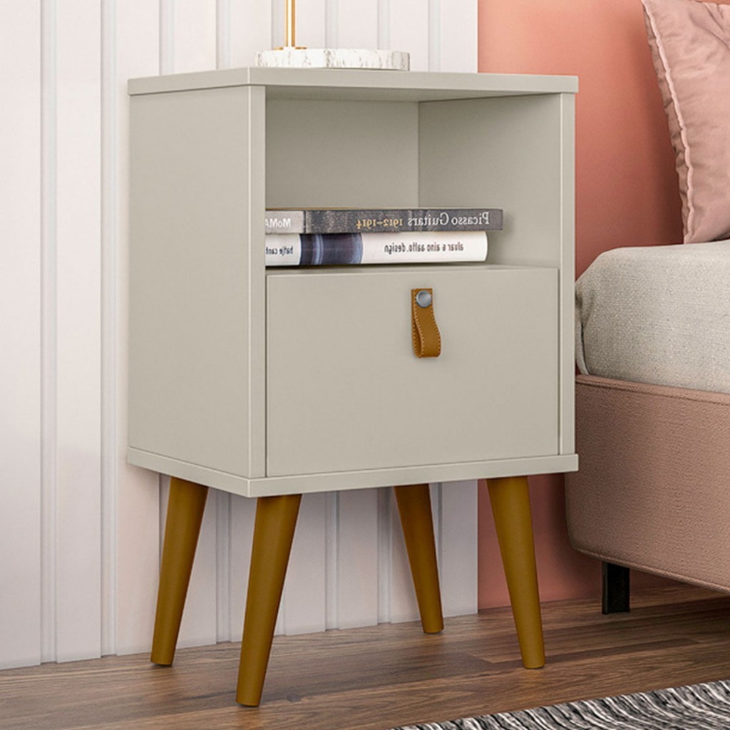Mesa de Cabeceira Playa 1 Gaveta Off White - Pnr Móveis em Oferta na Shopee