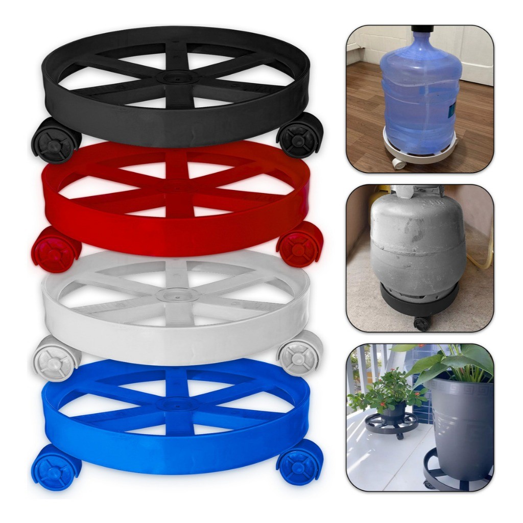 Suporte Base Com Rodinhas Botijão De Gás, Vasos, Galões em Oferta na Shopee