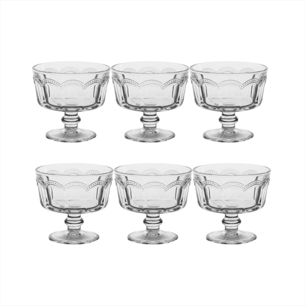 Jogo De 6 Taças De Vidro Para Sorvete E Sobremesas 246ml Home Collection Cor Transparente Elegante