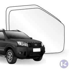 Lente Retrovisor Metalizada Com Base Ecosport 2003 a 2011 2012 Ranger 2004 2005 2006 2007 2008 2009