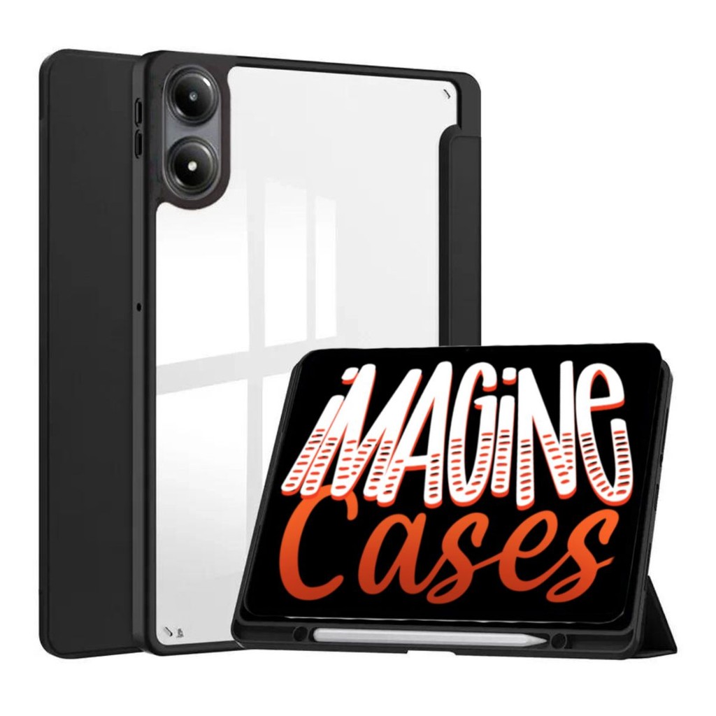 Capa Magnética Acrílico para Redmi Pad Pro e Poco Pad 12.1 Proteção Borda Silicone Slot de Caneta