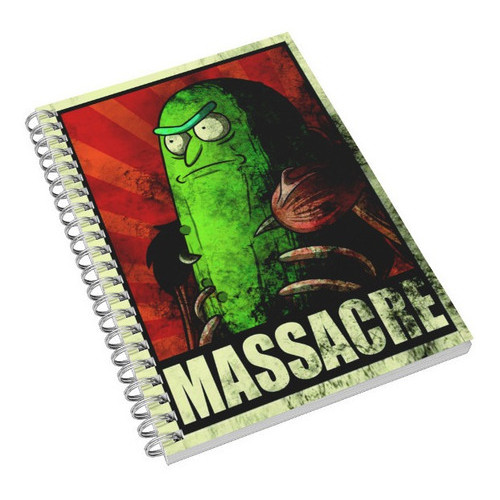 Caderno Universitário Pickle Rick Caricaturas 1, 10 e 15 Matérias Escolar Capa Dura Animes  Desenhos