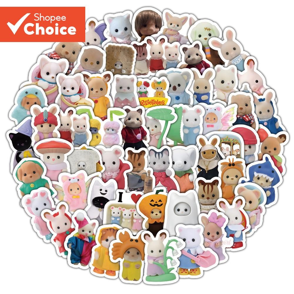Adesivos Calico Critters 103PCS-Decalques De Vinil À Prova D'água Para Capacete , Bicicleta E Estojo De Lápis (Design Fo
