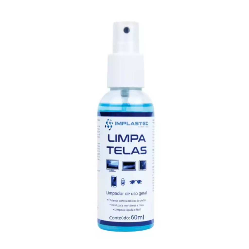 Limpa Telas 60ml Led Plasma Lcd iPod iPad Tvs Monitores Celulares Implastec lpp