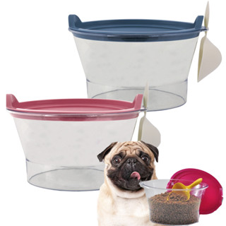 Porta Ração Cães pet com Pá Dosadora Cachorro Gato Pássaro em Oferta na Shopee