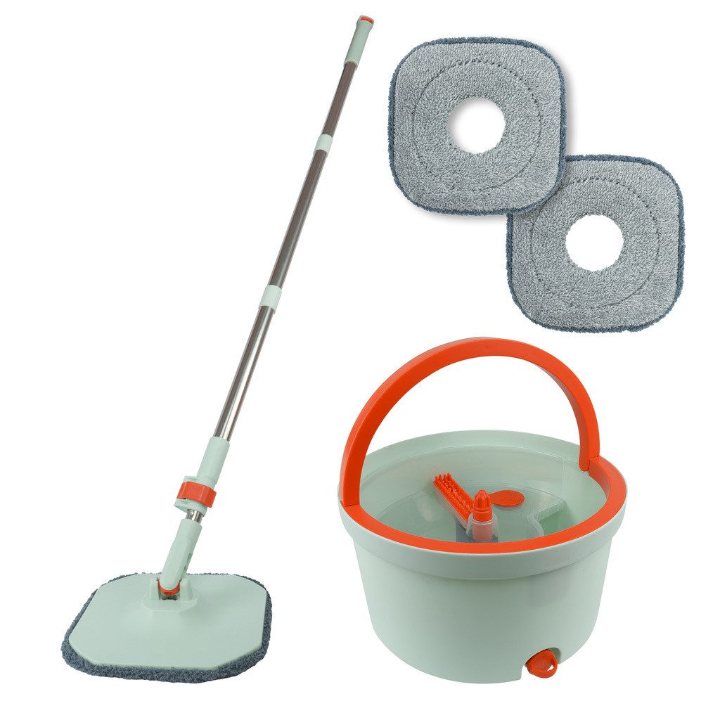 Esfregão giratório Mop 360° + Refil Para Limpeza 6 Litros (Separa Água Suja e Limpa)