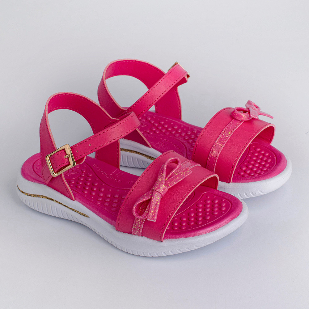 Sandália Infantil Menina Kidy Fly Pink Fivela Enfeite Laço Brilho Baby Confortável Delicada Casual em Oferta na Shopee