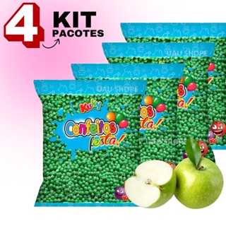 Kit 4 Confeito Bolinhas Festa Bala Tubetes Kuky Maça Verde em Oferta na Shopee