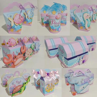 Kit Papelaria Personalizada Fundo Do Mar Peixinhos Caixa Caixinha para Festa DESMONTADO em Oferta na Shopee