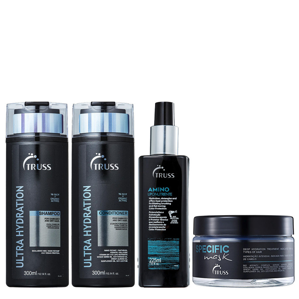 Truss Ultra Hydration Kit Shampoo Condicionador Specific Mask e Amino 225ml