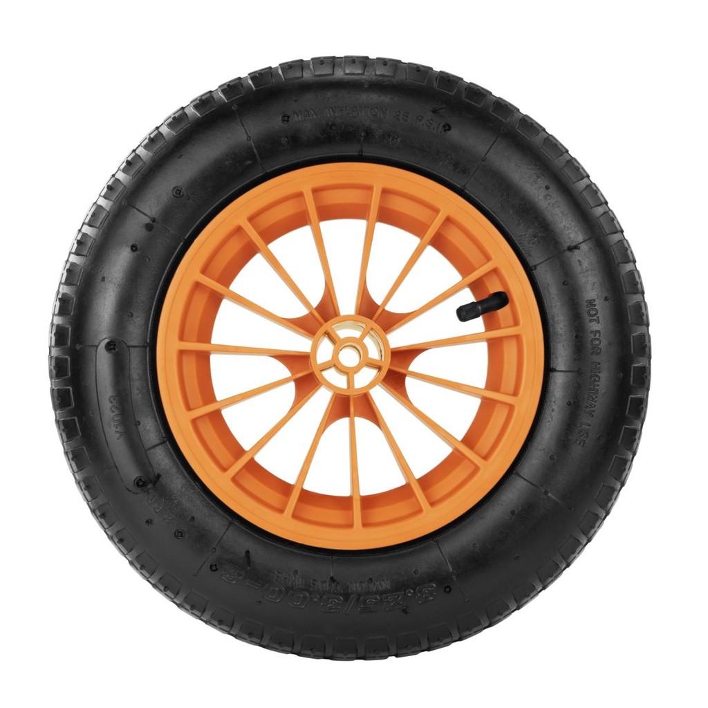 Pneu com Câmara Tramontina 3.25/8 polegada com Roda Plástica 8" para Carrinho de Mão