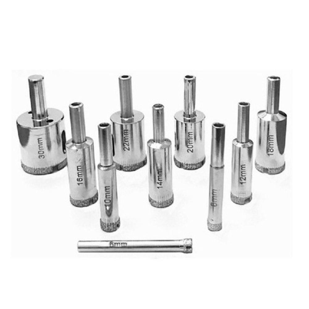 kit 10 peças Broca Diamantada Serra Copo Furo Parede Piso Concreto vidro Pia Cozinha Zapstore em Oferta na Shopee