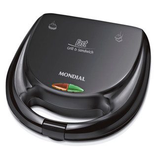 Sanduicheira Fast Grill e Sandwich Mondial Preto 750W S-12 em Oferta na Shopee