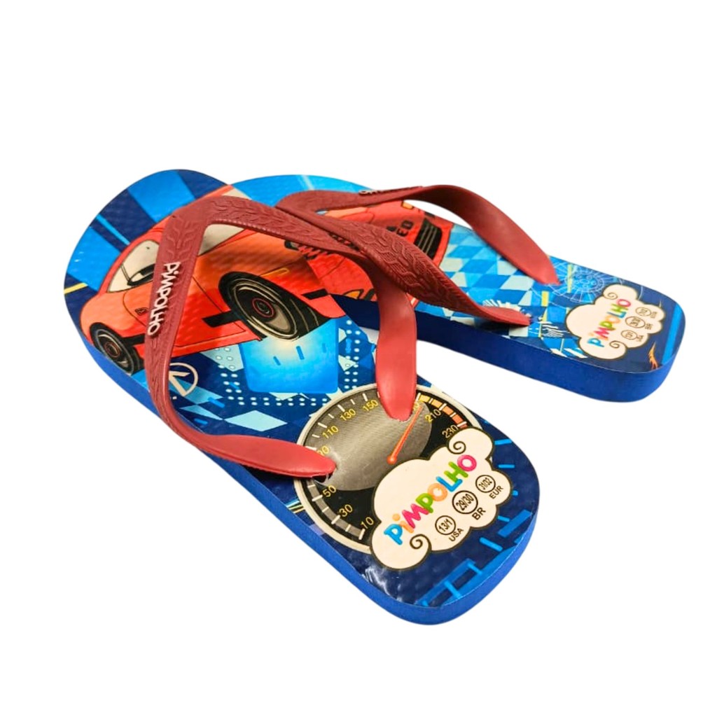 Chinelo Pimpolho Infantil Speed Carros Macio Menino Sandália