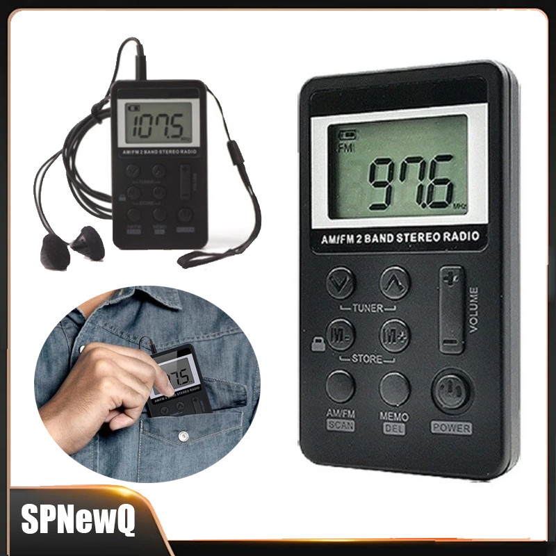Mini Rádio Digital Am/fm Receptor De Bolso Portátil Rádio Com Tela Lcd