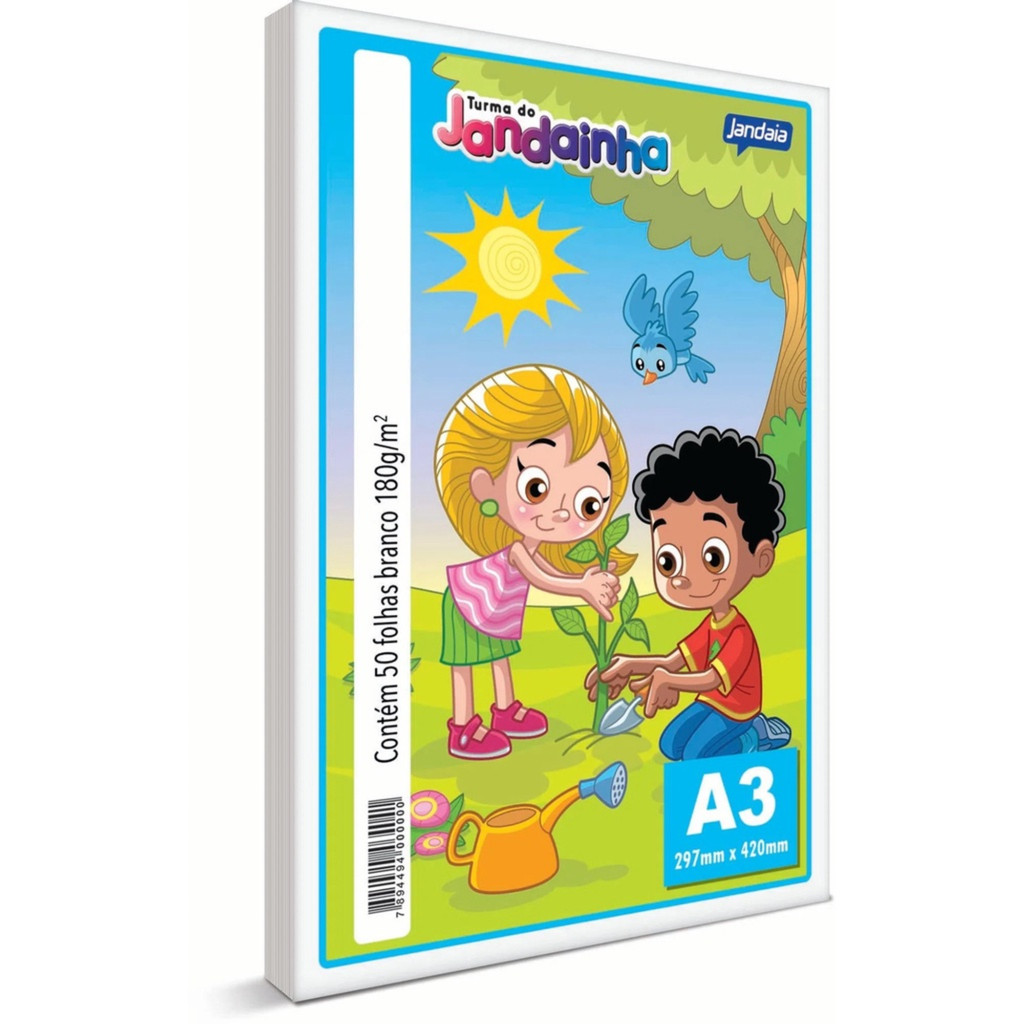 Papel Sulfite Branco A3 180g Jandainha - 1 Pacote com 50 folhas