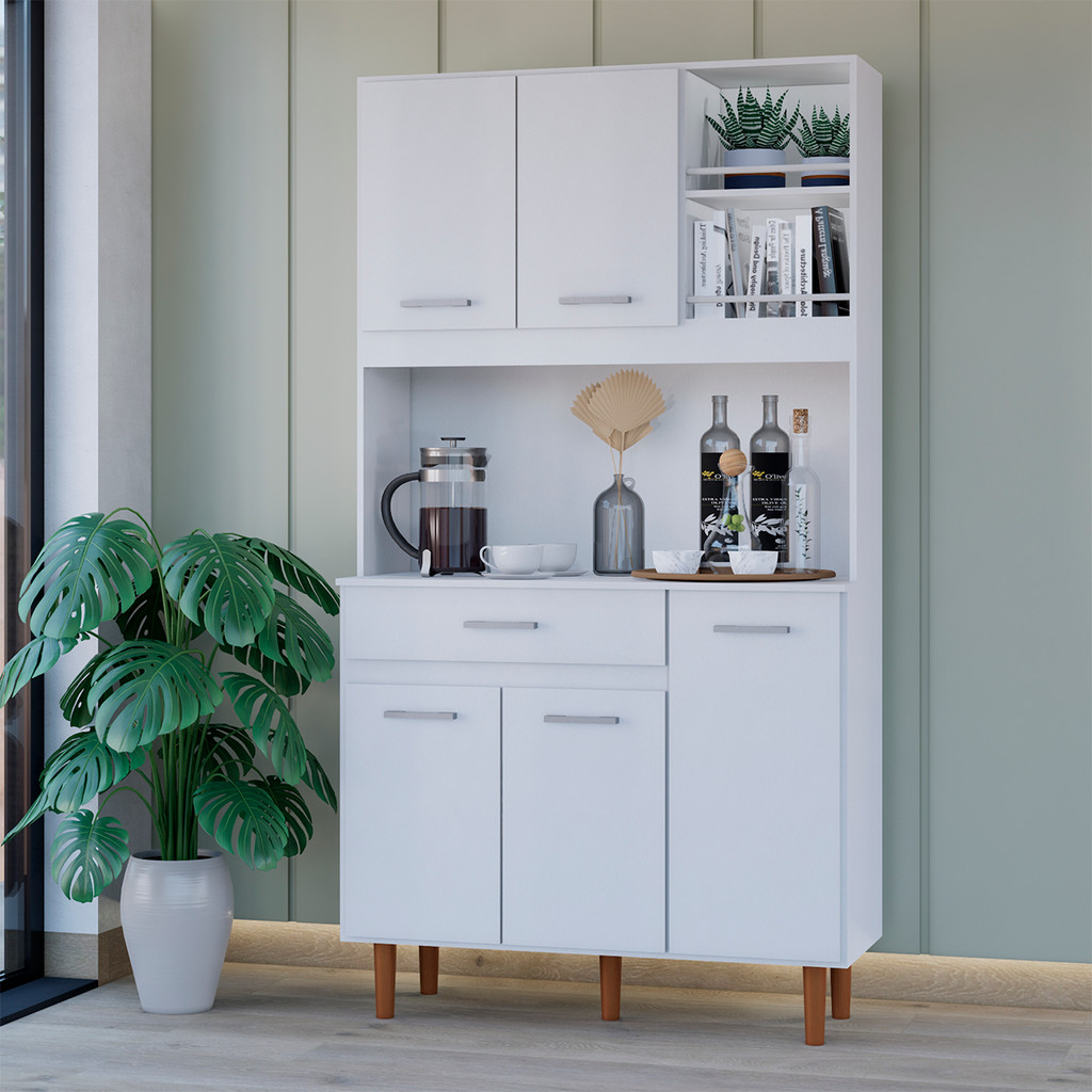Armário de Cozinha Completa Compacta 5 Portas 1 Gaveta Lançamento OFERTA RELAMPAGO - Home & Living
