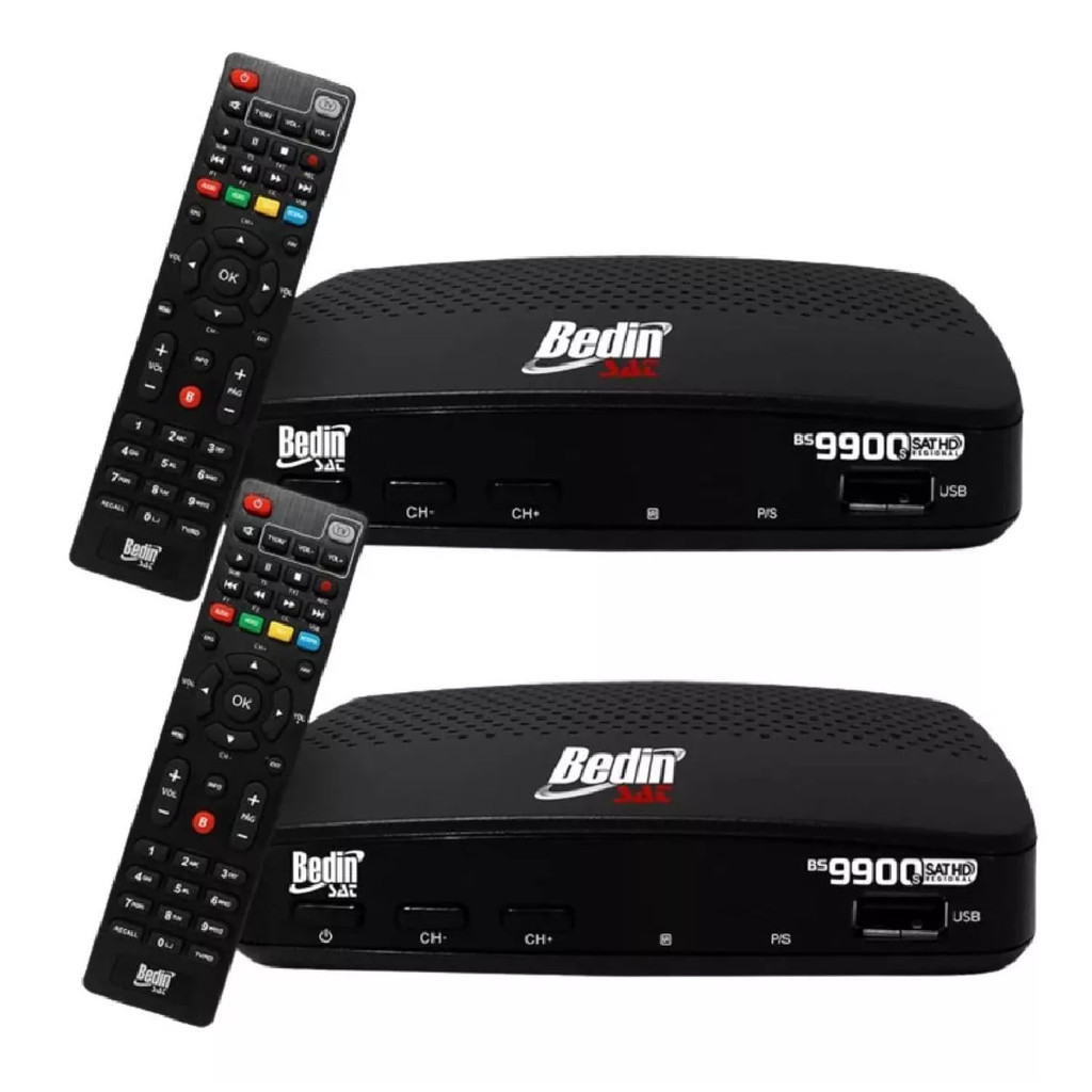 Kit 2 Receptores Bedin 9900s Full Hd Nova Parabólica