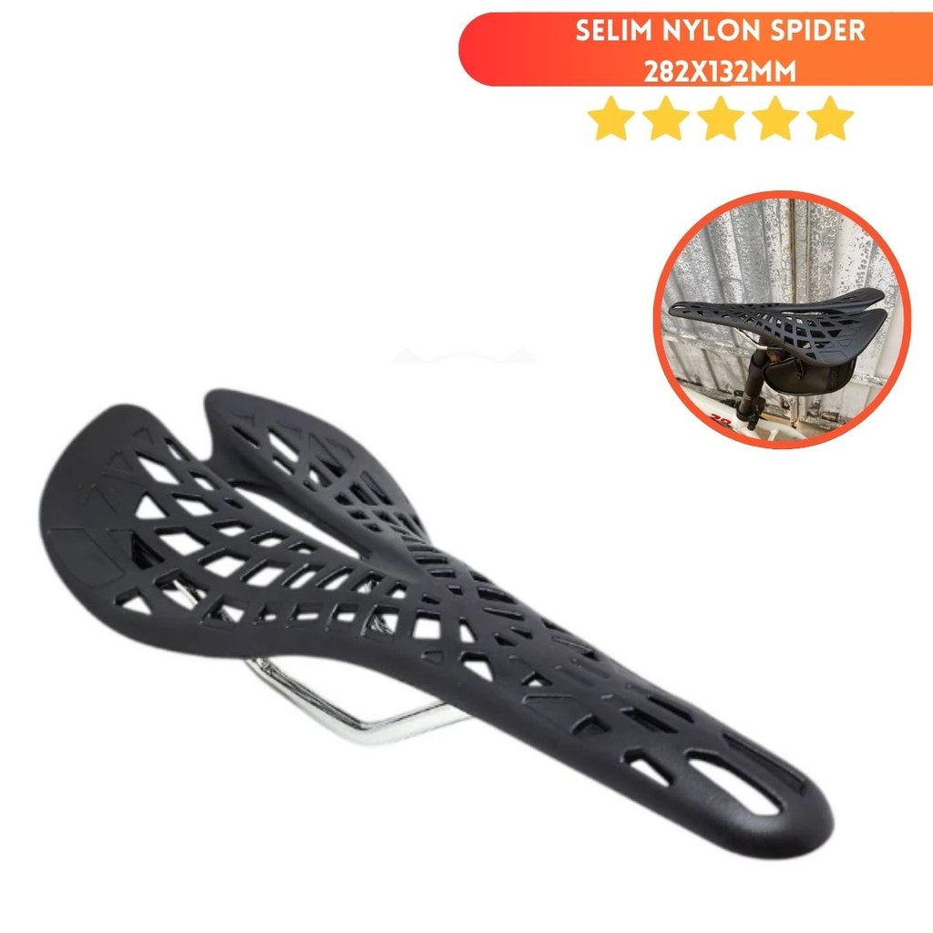 Selim aranha leve vazado esportivo MTB/SPEED 132mm em Oferta na Shopee