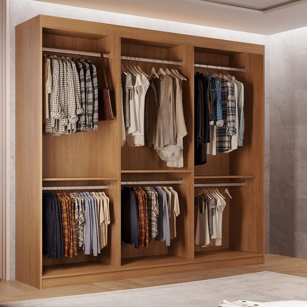 Guarda Roupa Closet Light Com 3 Prateleiras Moderna Imbuia em Oferta na Shopee
