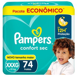 Fralda Pampers Confort Sec Tamanho XXXG 74 unidades em Oferta na Shopee