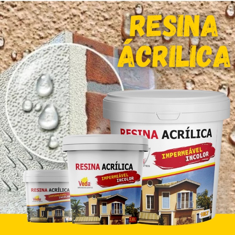 VEDA + RESINA ACRÍLICA 18L parede/madeira/tijolo Fácil de aplicar e revitaliza a tinta da sua parede