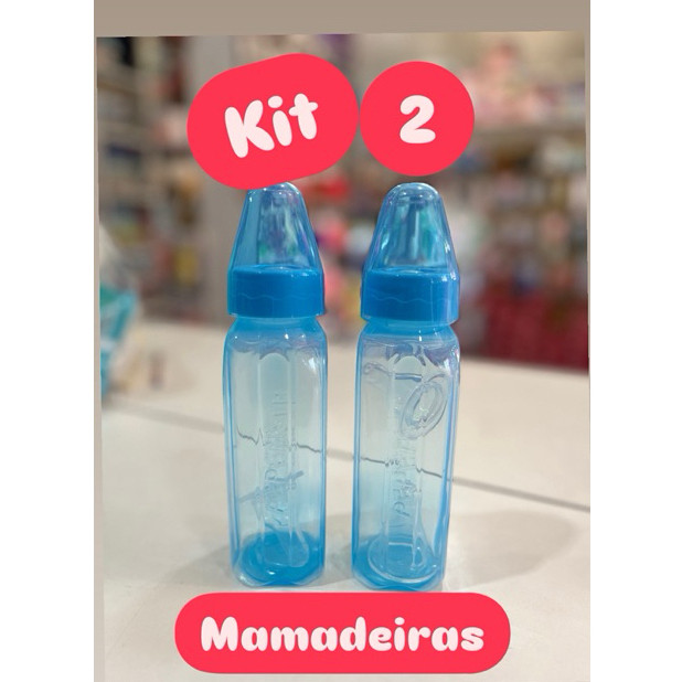 Kit 2 Mamadeiras Pepeta Retrô Bico Redondo 240 ml em Oferta na Shopee