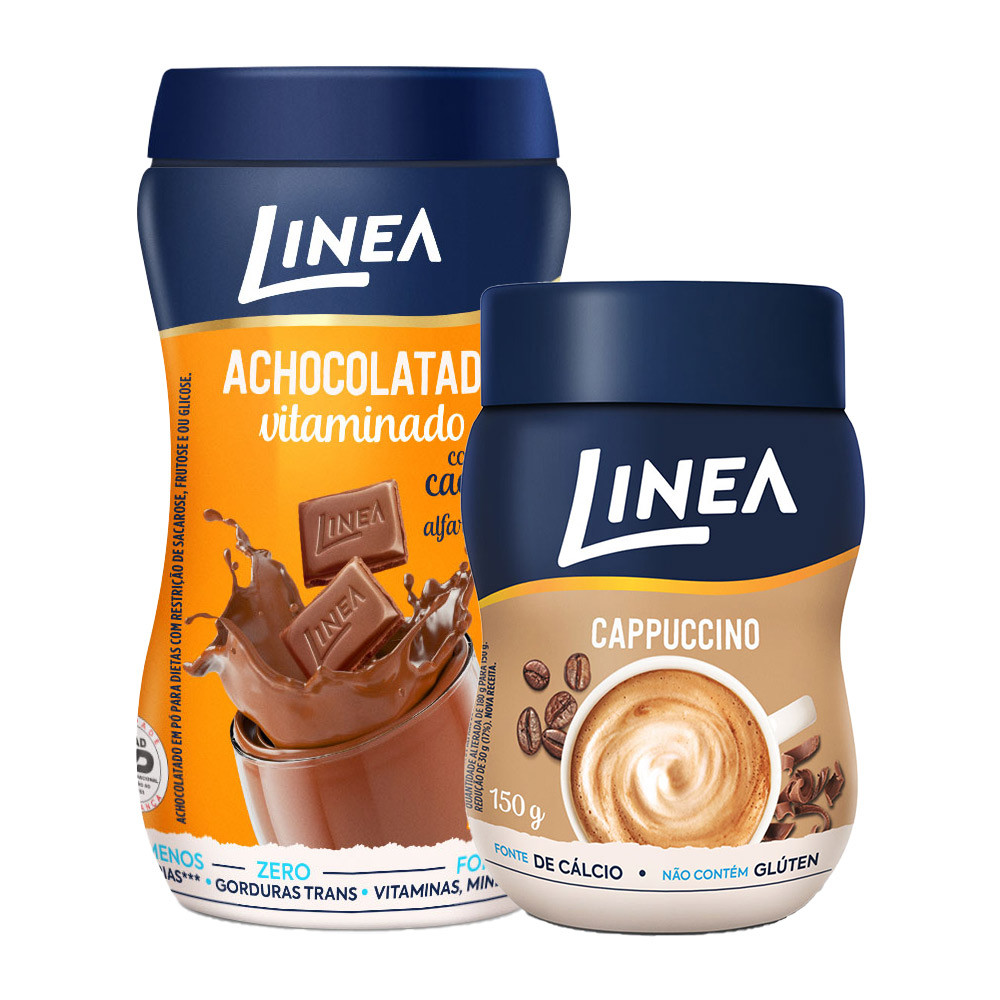 Kit Linha Linea: Achocolatado e Cappuccino para seu dia a dia