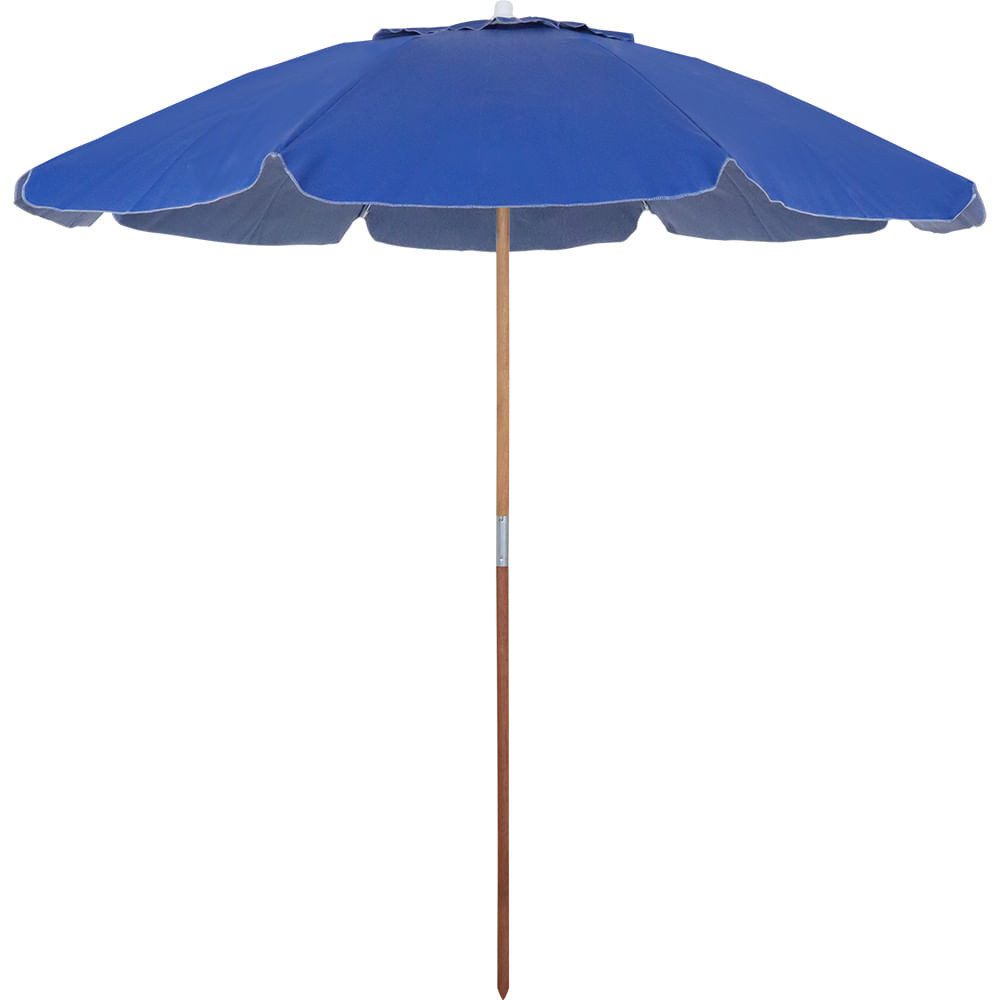 Guarda-Sol Guarapari em Bagum e Haste de Madeira 1,60m Azul Royal Bel em Oferta na Shopee
