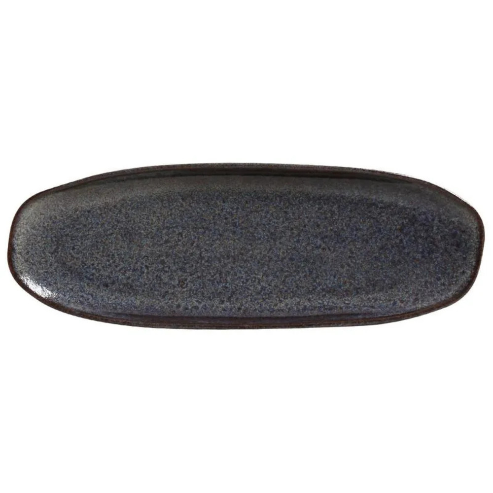 Travessa Oval Rasa Grande Orgânico Titanium Azul Porto Brasil