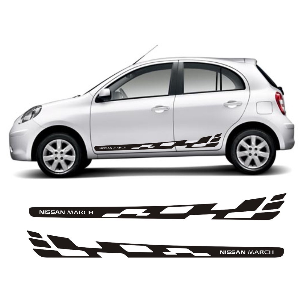 Adesivo Lateral Para Nissan March MH1 Faixa Colante Fita Tuning Esportiva
