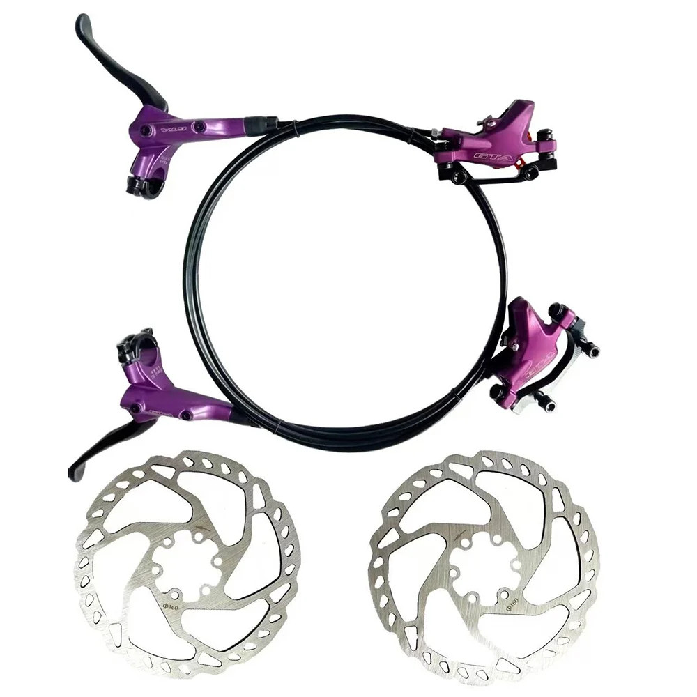 Kit Freio A disco hidráulico alumínio dianteiro e traseiro com rotor Disco Bicicleta BIke GTA CORES em Oferta na Shopee