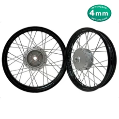 Par Roda Aro Preto Ybr Factor Tambor Raio 4mm Montada