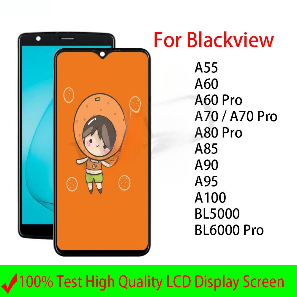 Tela LCD Compatível com Blackview A55 A60 A80 Pro A70 A85 A90 A95 A100 BL5000 BL6000 Conjunto de Digitalizador com Senso