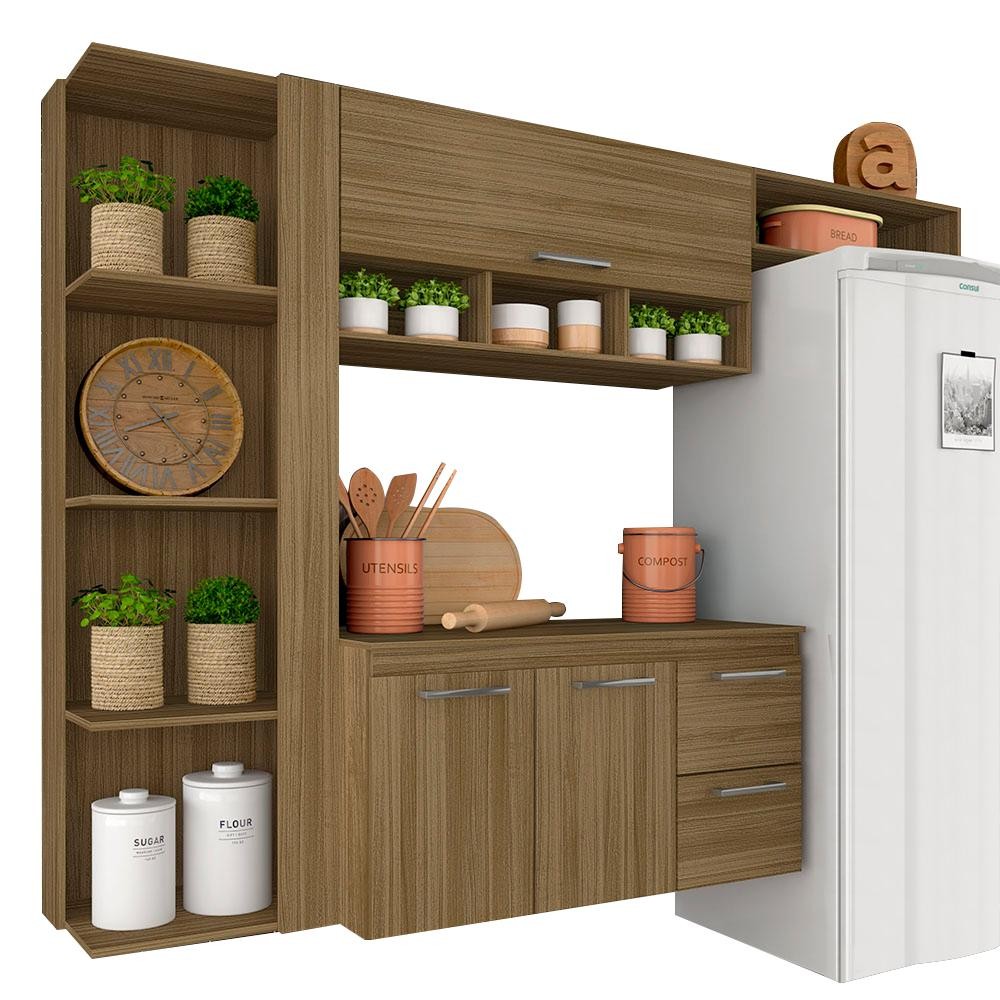 Armário De Cozinha Galicia 4 Pçs 3 Portas Boreal - Móveis Arapongas em Oferta na Shopee