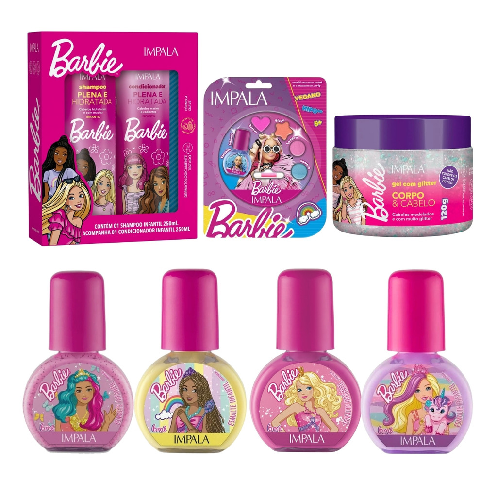 Kit Shampoo Condicionador Gel Hidratação Impala Make Barbie